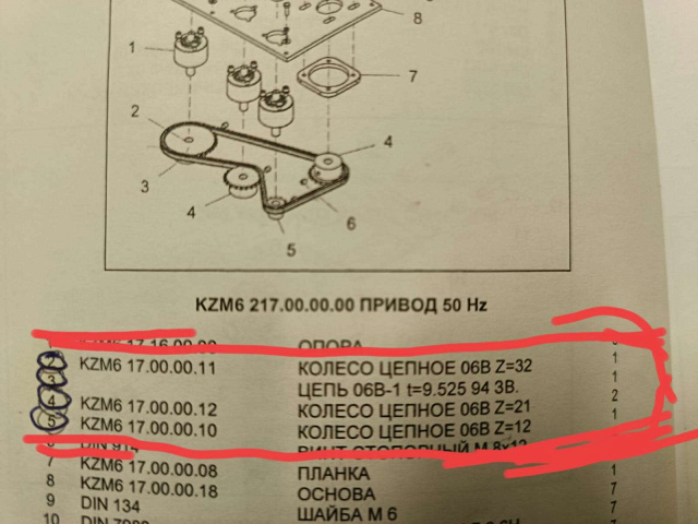 ������ ������ KZM6 17.00.00.12 Z=21 ��� Osterman