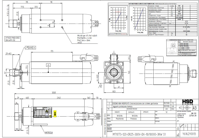 Y6162Y0013 �������� 3���,18000 ��/���,MT1073-120,ER25 380V-DX HSD